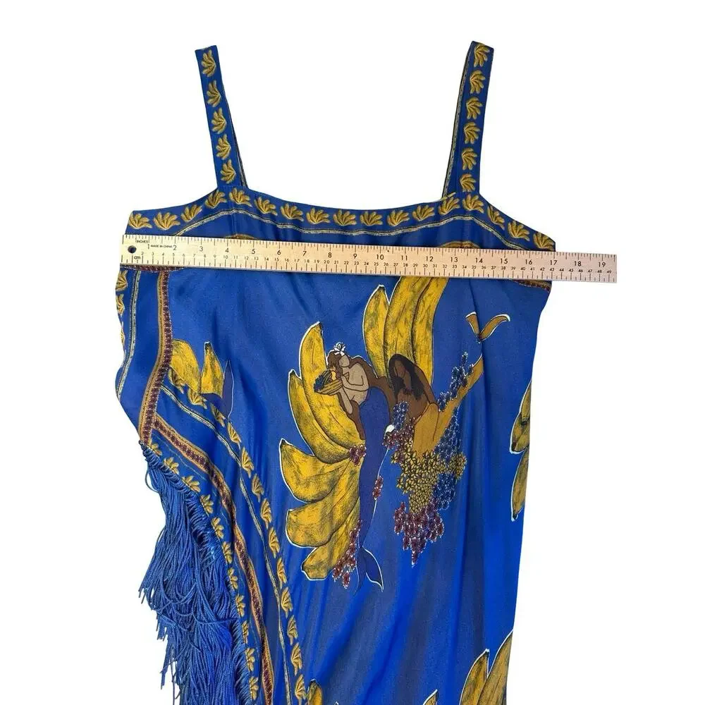 Farm Rio Blue Mermaid Bananas Scarf Tunic Pants Set M Top L Pants